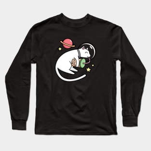 Bubble Tea Cute Kawaii Space Cat Long Sleeve T-Shirt